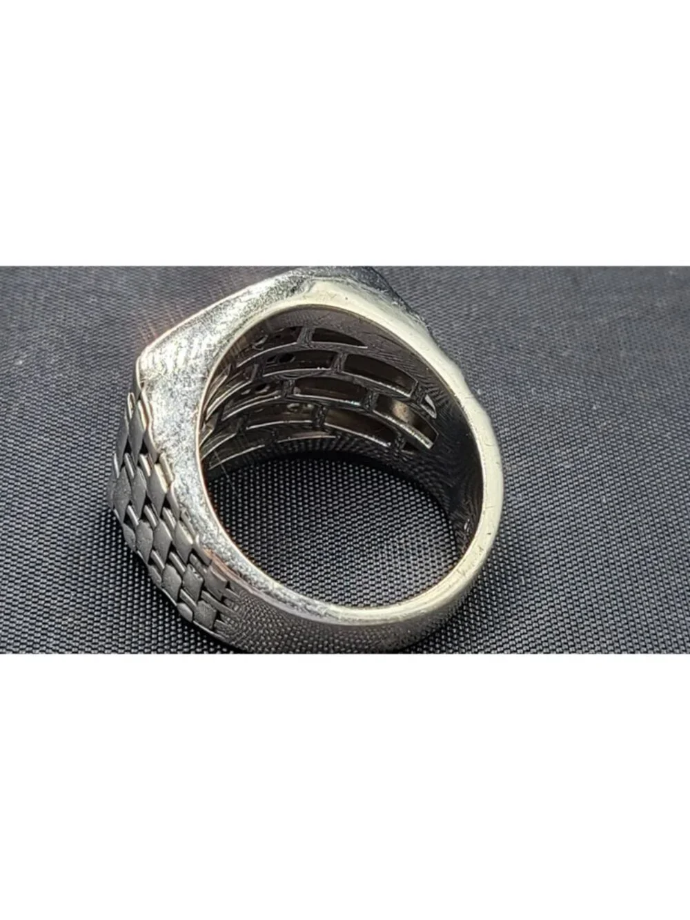 MGW Men's Black Sapphire Pavé Sterling Silver Ring Size 9 17g 2ct